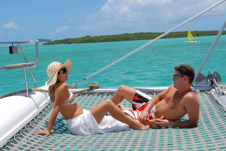 Catamaran cruise to Ile aux Cerfs from Pointe Jerome - Grand River South East and its waterfall