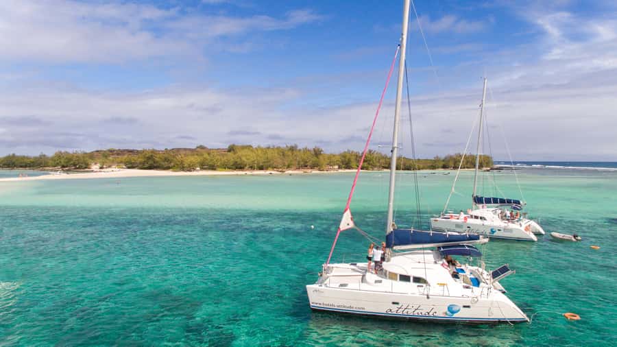 Full Day Catamaran Luxury Cruise to Northern Islands w Lunch - Flat Island brings the first chance to swim