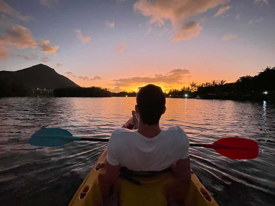 Guided Sundowner Kayak Tour - The first paddle, before the sky changes