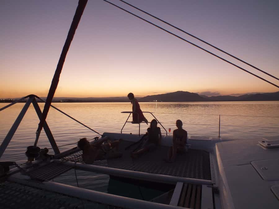 Ile aux Aigrettes: Private Sunset Cruise Tour - Anchoring in front of Ile aux Aigrettes