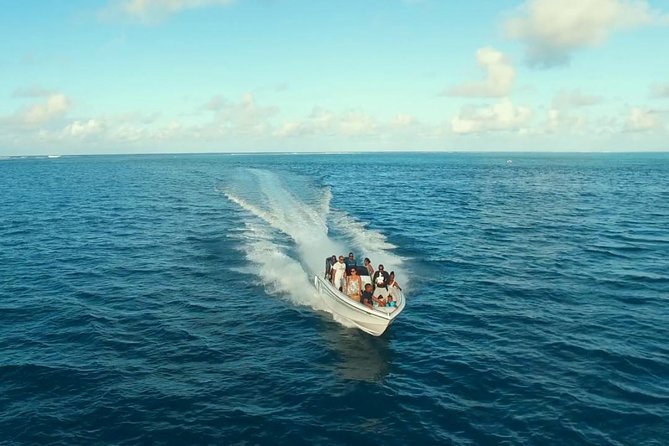 Marvelous Ile aux Cerf island: Speed Boat, Parasailing, Lunch & GRSE waterfall - Reaching the GRSE waterfall by boat