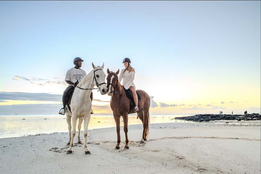 Mauritius: Horseback riding on the beach - Starting at the sanctuary before the beach ride