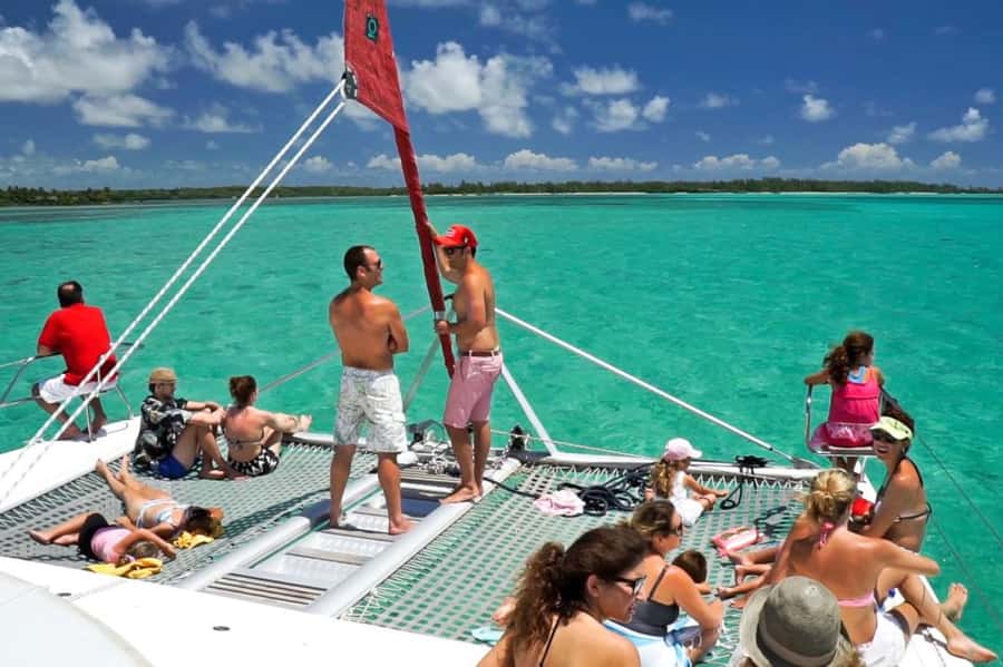 Mauritius: Ile Aux Cerfs Catamaran Trip w/ Lunch & Transfer - Grand River South East waterfall by speedboat