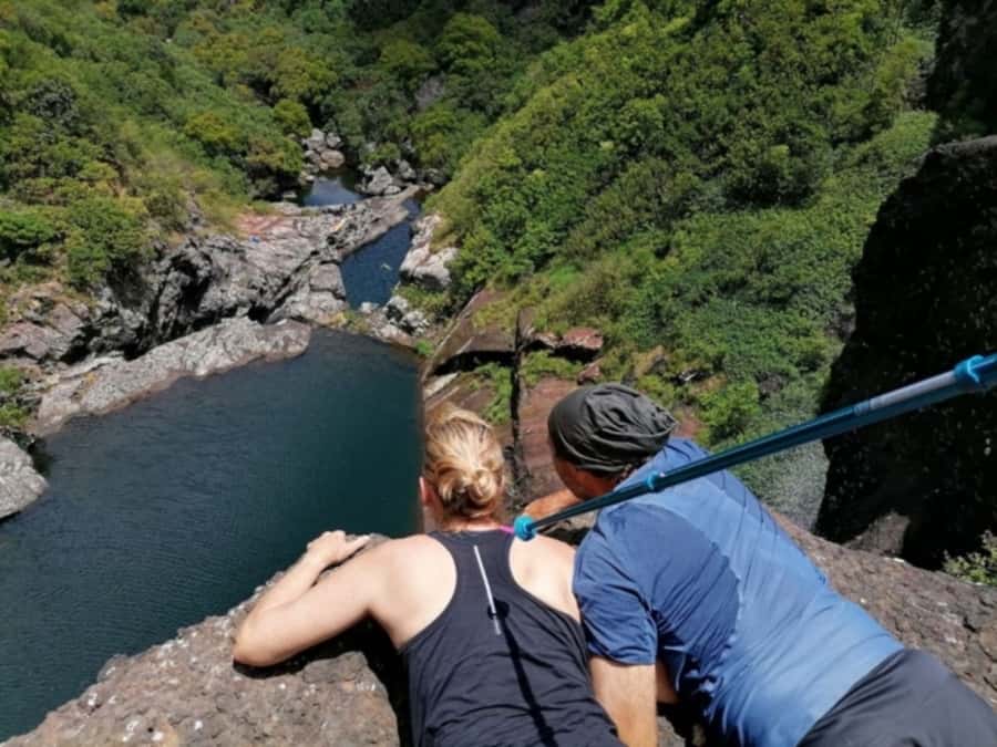 Mauritius: Tamarind Falls Guided Hike with Swim and Lunch - The final view from above waterfall seven