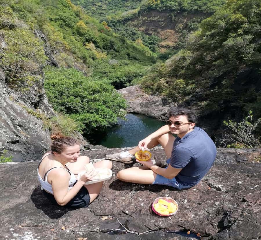 Mauritius: Tamarind Falls Guided Hike with Swim and Lunch - Waterfall one and the first steep descent